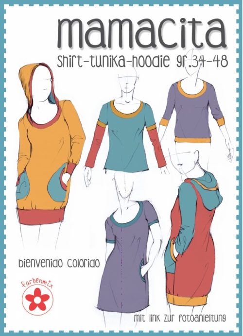 Farbenmix mamacita, patroon voor shirt tuniek of hoodie