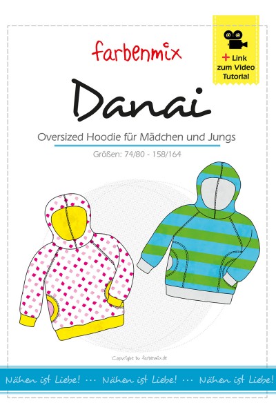 Farbenmix Danai patroon voor oversized hoodie voor kind