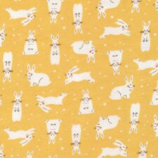 Cloud9 Fabrics Bio Flanell Winter Forest Snowhares gold