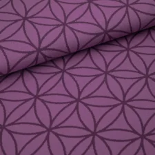 Stoffonkel Organic Bio-Jacquard Blume des Lebens pflaume plum (GOTS)