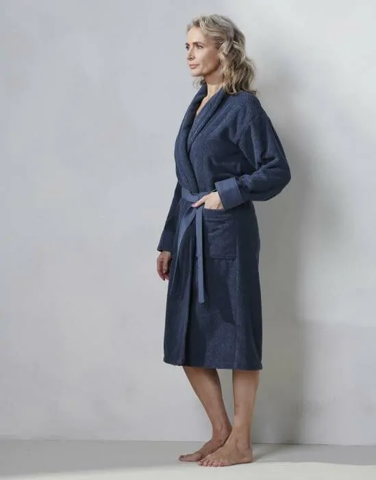 ESSENZA Connect Organic Uni Blauw Badjas L - Afbeelding 2