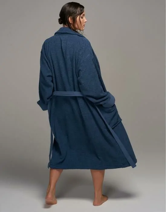 ESSENZA Connect Organic Uni Blauw Badjas L - Afbeelding 8