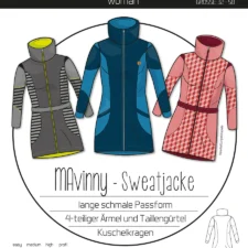 Papierschnitt Sweatjacke MaVinny | Größe 32-58