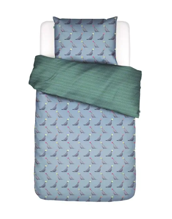 ESSENZA Seal the deal Fun blue Dekbedovertrekset 140 x 220 cm