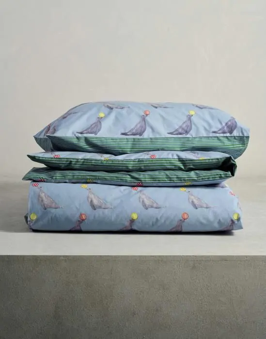 ESSENZA Seal the deal Fun blue Dekbedovertrekset 140 x 220 cm - Afbeelding 3