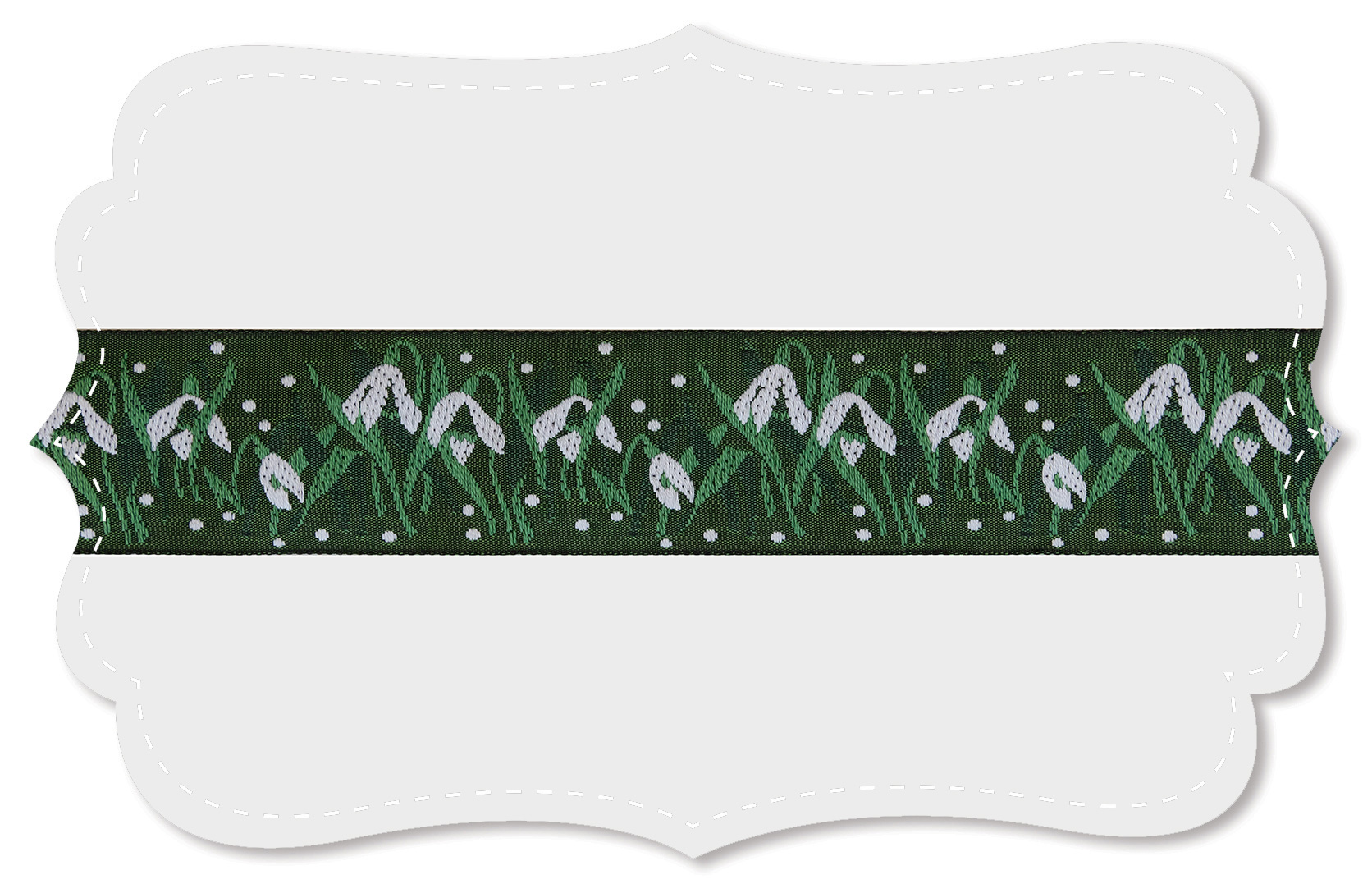 Sierbandje Schneeglöckchen Sneeuwklokje donkergroen  - per 100 cm - Afbeelding 2