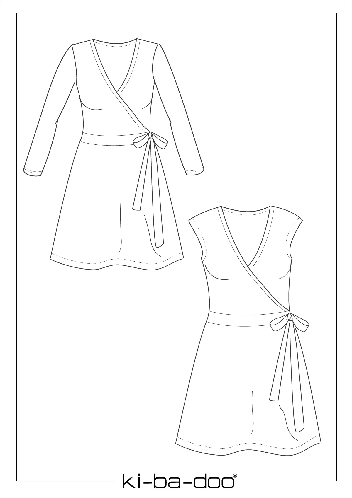 Ki-ba-doo Naaipatroon Basic Wickelkleid Wrapdress | Maat 32-48 - Afbeelding 3