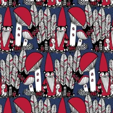 Paapii Christmas forest organic jersey, blueberry - red, verwachte levering november 2025