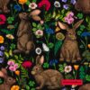 Hazeltjes Rabbits and Wildflowers Black  organic jersey