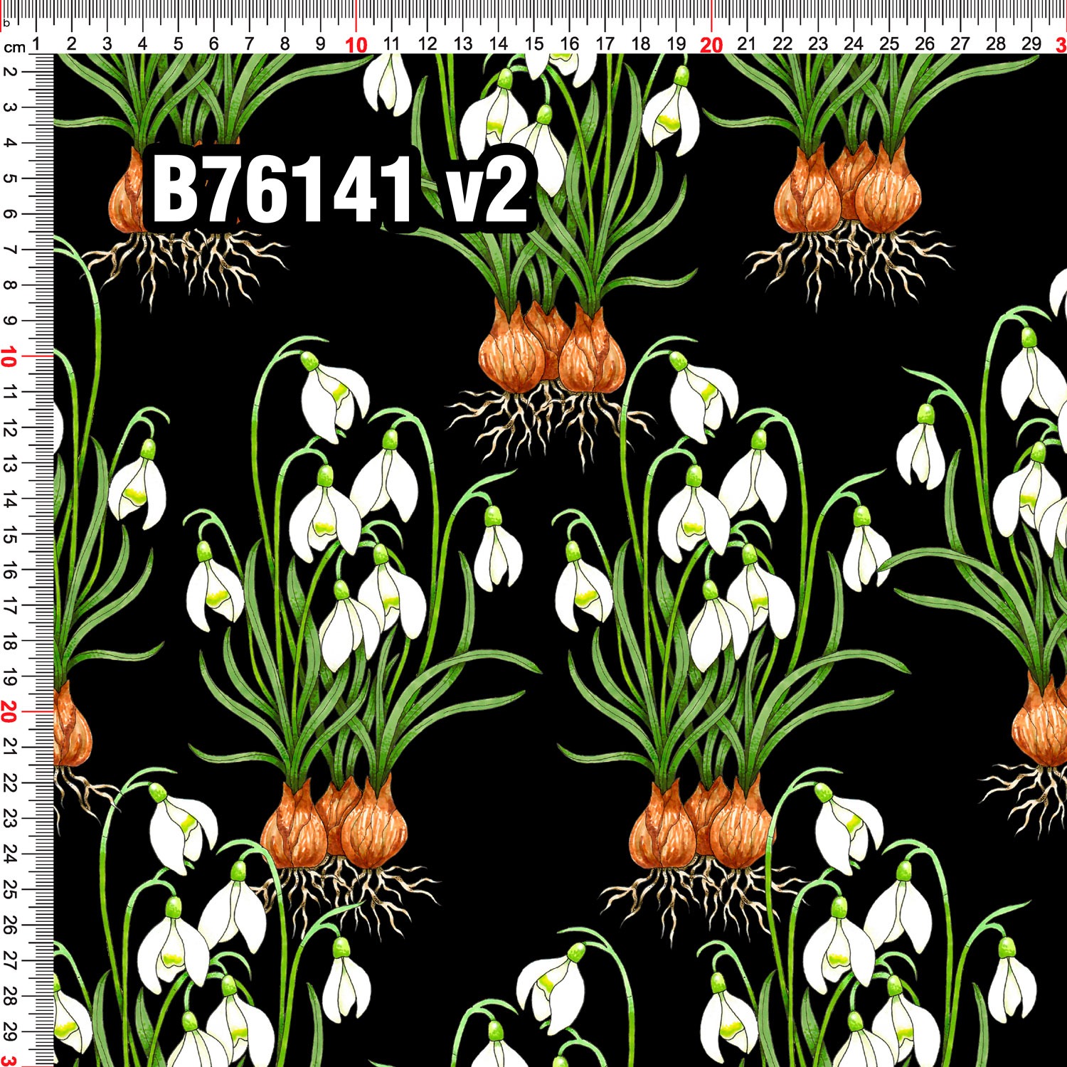 Hazeltjes Snowdrops Sneeuwklokje Black organic jersey - Afbeelding 2