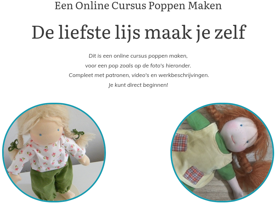 Toveren met Naald en Draad - Cursus Poppen maken: De liefste lijs maak je zelf