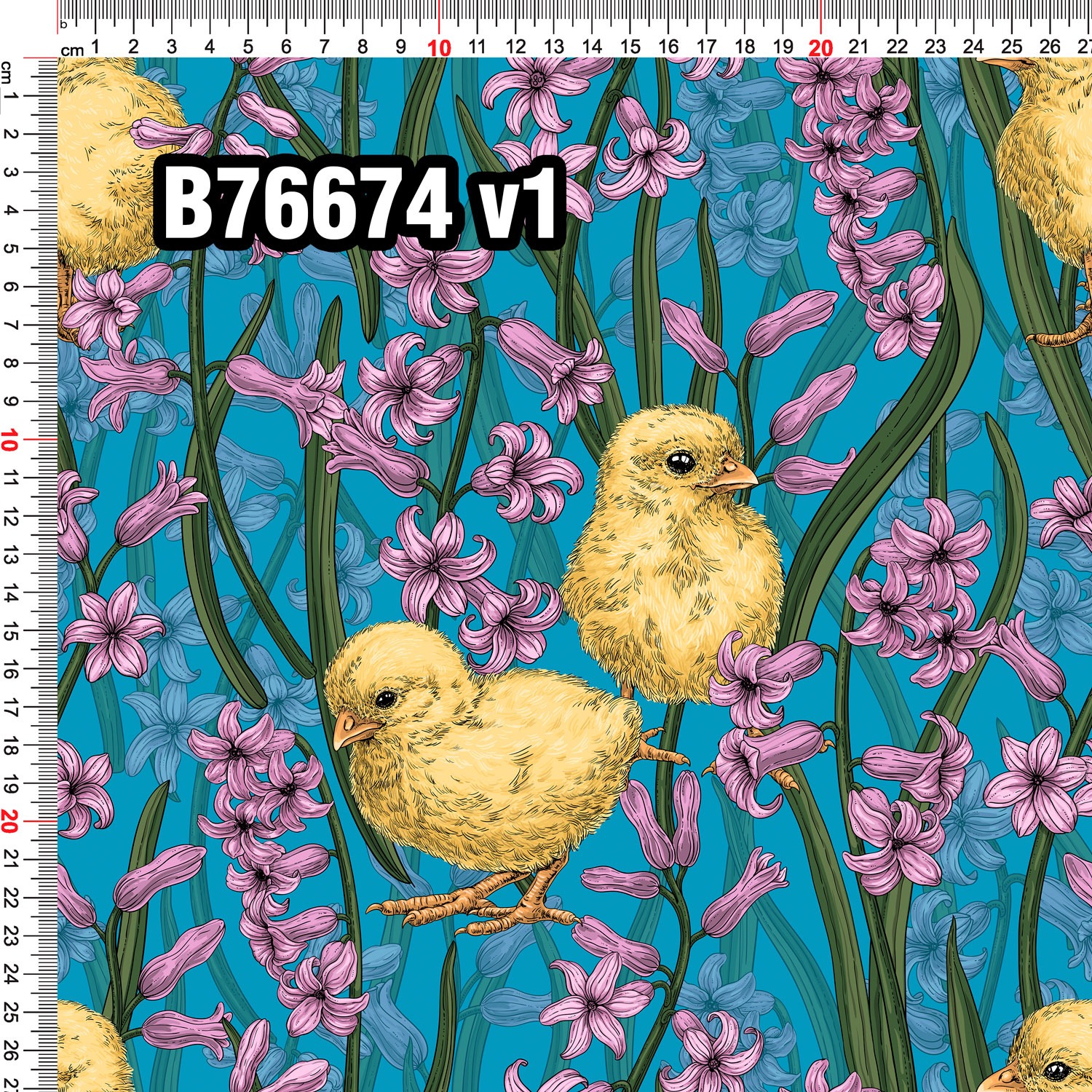 Hazeltjes Chickens and hyacinths Blue Summersweat - Afbeelding 2