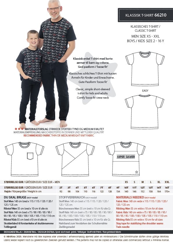 MiniKrea 66210 CLASSIC T-SHIRT, kind en volwassene - Afbeelding 2