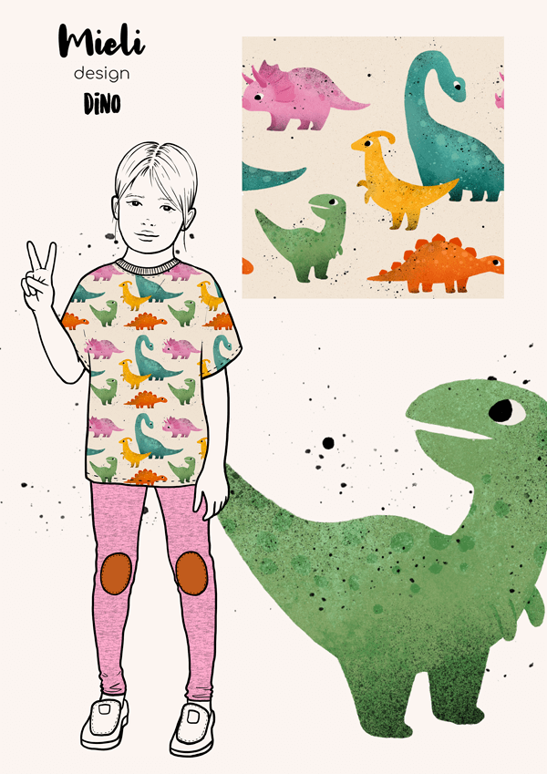 Mieli DINO natural Jersey - Afbeelding 5