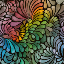 Astrokatze ColorDrops MID - dark rainbow - Bio-Jersey, verwachte levering april 2026