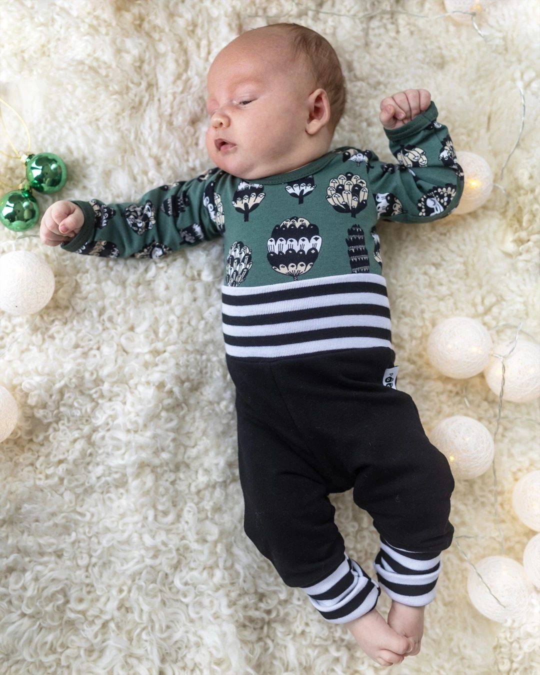 Paapii Conelet jersey, dark green - latte - Afbeelding 4