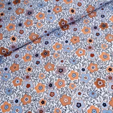 Stoffonkel Biojersey Susalabims Kleine Blumen blaubraun, verwachte levering mei 2026