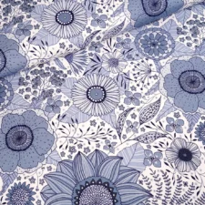 Stoffonkel Biojersey Susalabims Sommerblumen graublau, verwachte levering mei 2026