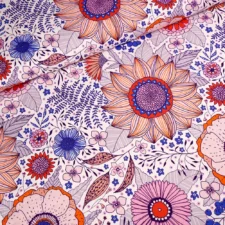 Stoffonkel Biojersey Susalabims Sommerblumen orange, verwachte levering mei 2026