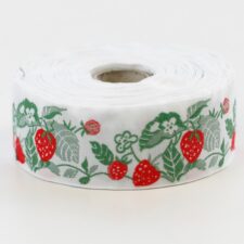 C. Pauli Sierbandje Erdbeeren Aardbeien wit  - per 100 cm
