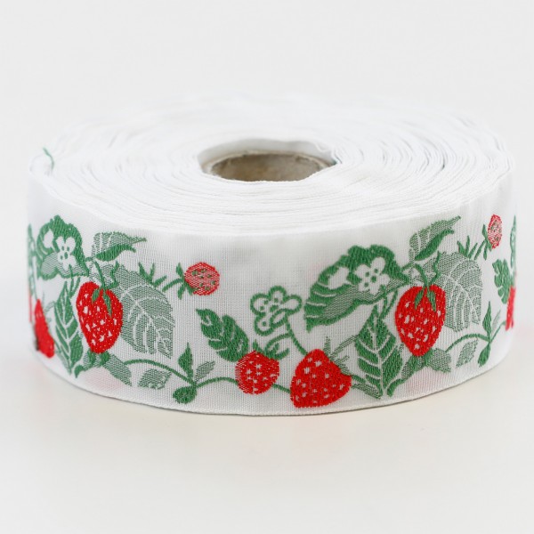 C. Pauli Sierbandje Erdbeeren Aardbeien wit - per 100 cm