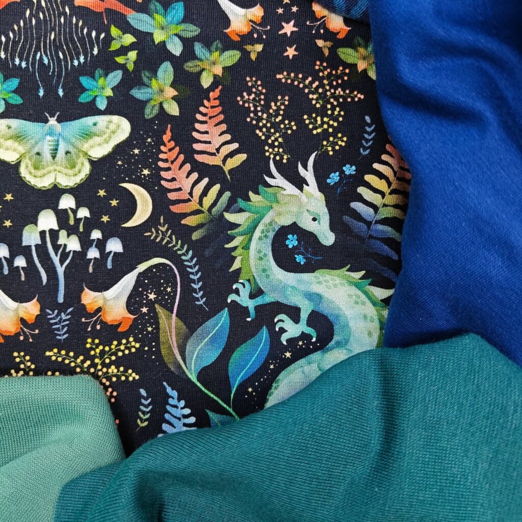 Hazeltjes Mystic woodland dragon autumn, organic summersweat - Afbeelding 4