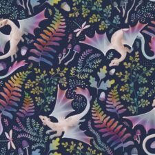 Hazeltjes Forest Dragons Rainbow Navy, organic summersweat, verwachte levering juli 2026