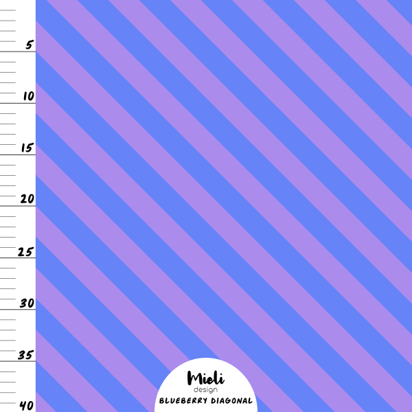 Mieli BLUEBERRY, diagonal stripes | organic jersey fabric , verwachte levering juli 2026