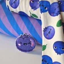 Mieli BLUEBERRY, diagonal stripes | organic jersey fabric - Afbeelding 5