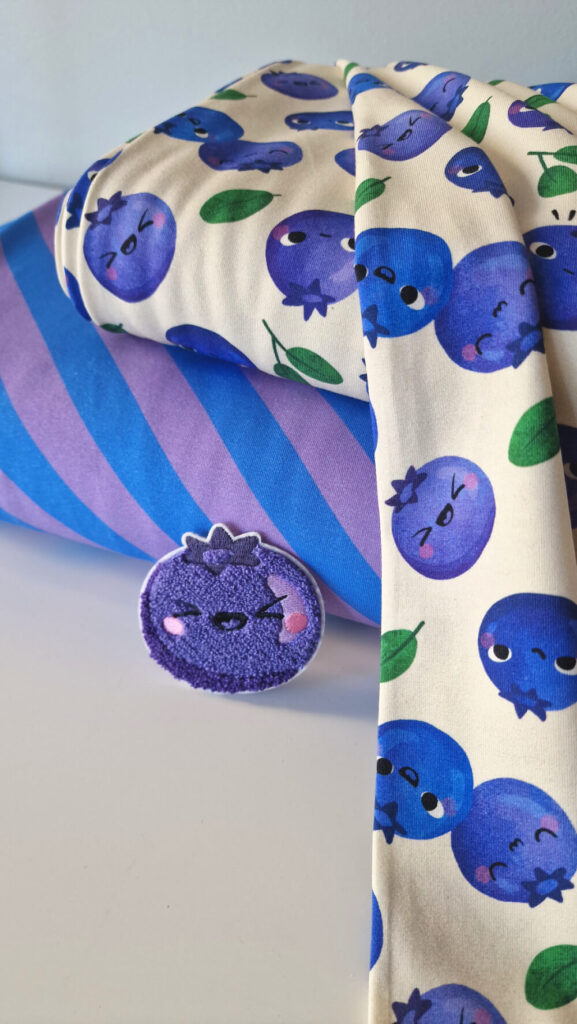 Mieli BLUEBERRY, diagonal stripes | organic jersey fabric - Afbeelding 5