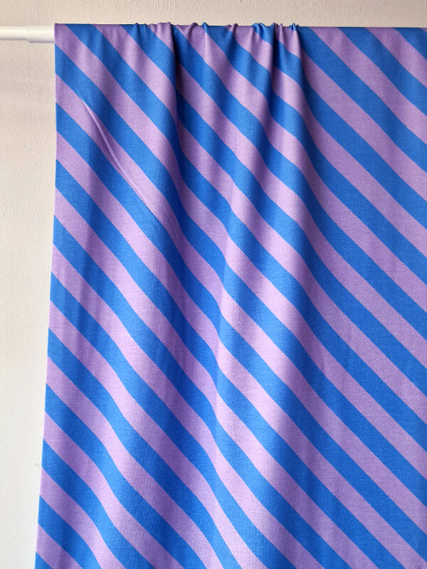 Mieli BLUEBERRY, diagonal stripes | organic jersey fabric - Afbeelding 4
