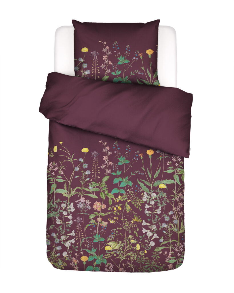 Essenza Augustina Dekbedovertrek Mauve wine 1p set 140x220+60x70
