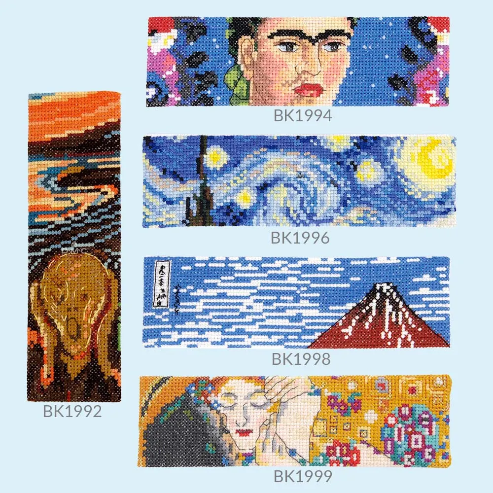Let op, niet bio! - DMC Kruissteek kit boekenlegger The Starry Night - Masters collection - Afbeelding 4