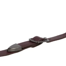 Gesp donkerbruin leer-nikkel 3cm oud zilver - Afbeelding 2