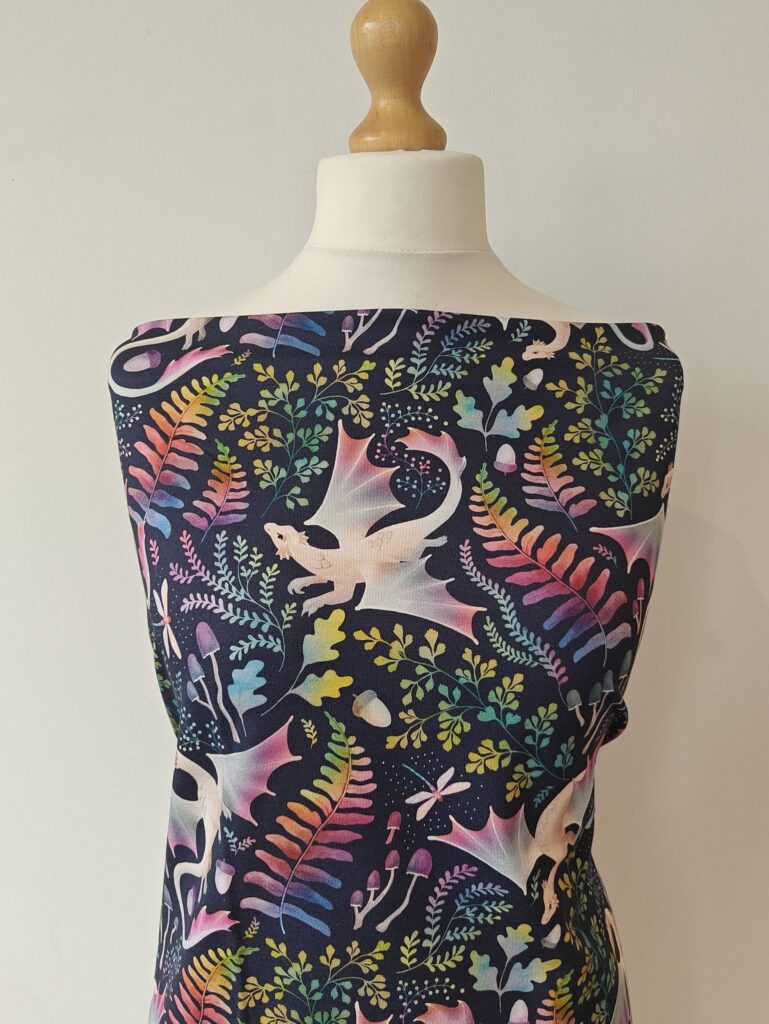 Hazeltjes Forest Dragons Rainbow Navy, organic summersweat - Afbeelding 7