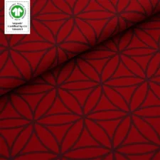 Stoffonkel Organic Bio-Jacquard Blume des Lebens kirsche kers (GOTS), verwachte levering september 2026