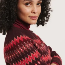Tranquillo - Leonaa Knit Cardigan - Winetasting maat L , verwachte levering eind augustus 2026 - Afbeelding 3