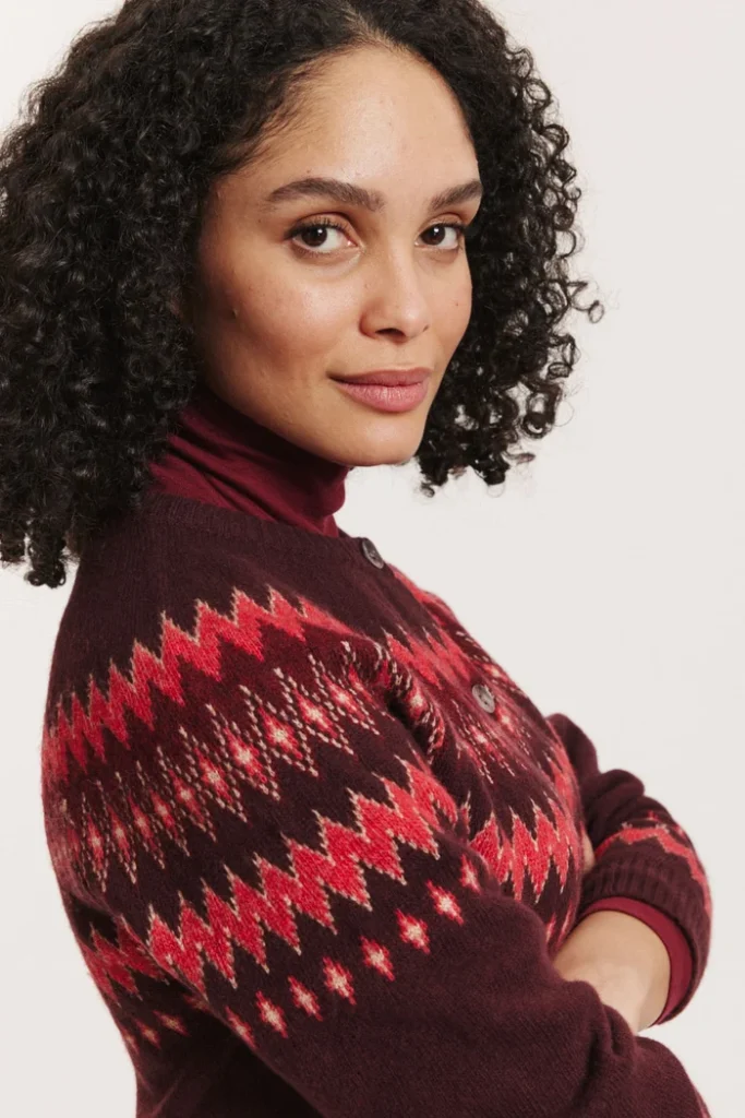 Tranquillo - Leonaa Knit Cardigan - Winetasting maat L , verwachte levering eind augustus 2026 - Afbeelding 3