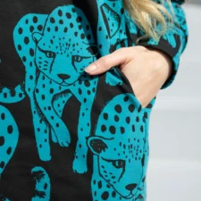 Paapii Cheetah sweatshirt knit, petrol - black, verwachte levering oktober 2026 - Afbeelding 3