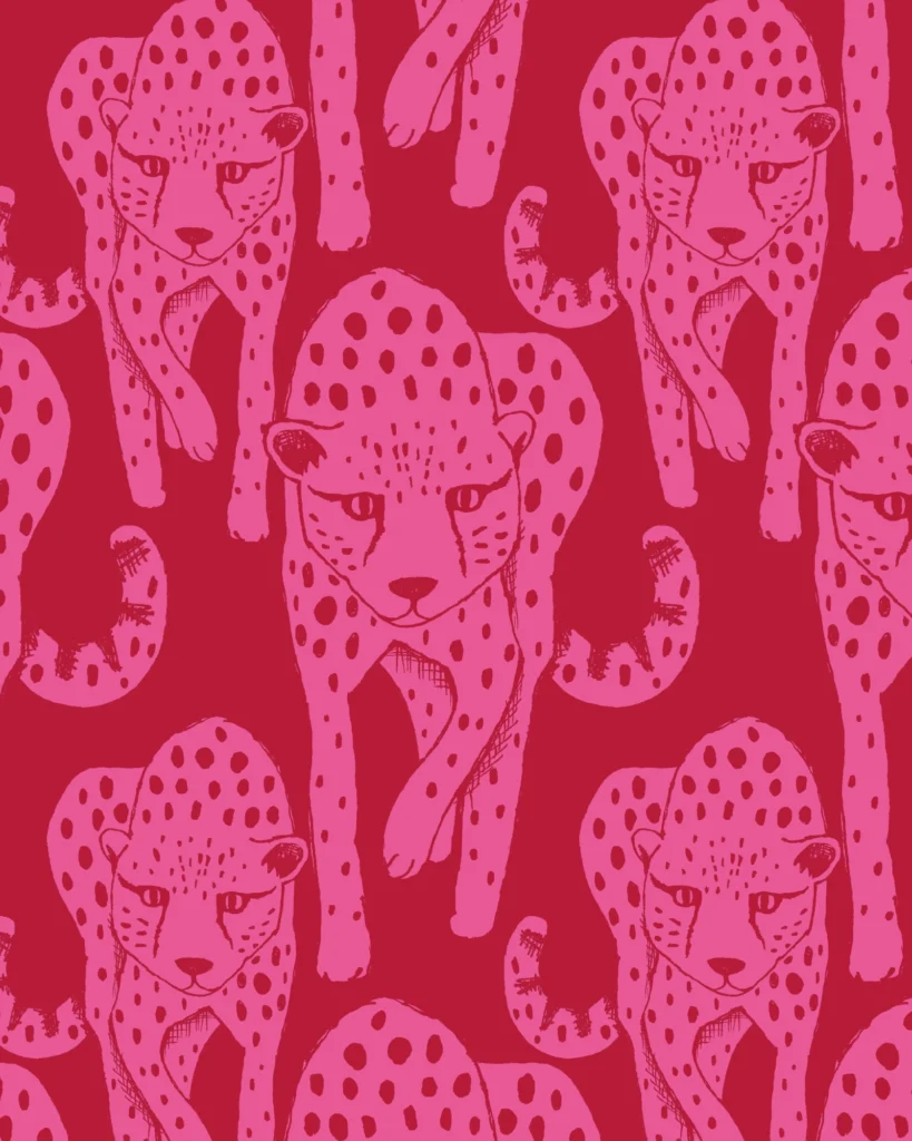 Paapii Cheetah sweatshirt knit brushed, pink - red, verwachte levering oktober 2026