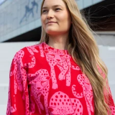 Paapii Cheetah sweatshirt knit brushed, pink - red, verwachte levering oktober 2026 - Afbeelding 3