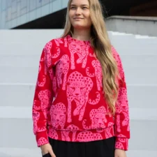 Paapii Cheetah sweatshirt knit brushed, pink - red, verwachte levering oktober 2026 - Afbeelding 4
